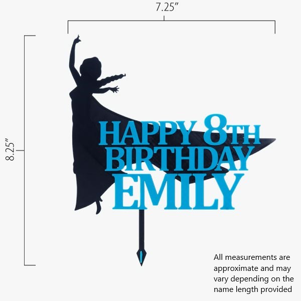 Elsa Disney Frozen Personalized Birthday Cake Topper - 3D Wade Creations