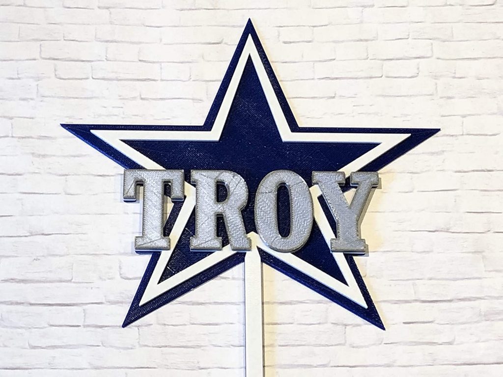 Dallas Cowboys Personalized Birthday Cake Topper 3D Wade Creations